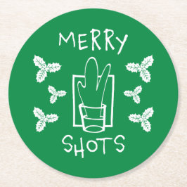 Jul Holly och ett mousserande glas Underlägg Papper Rund