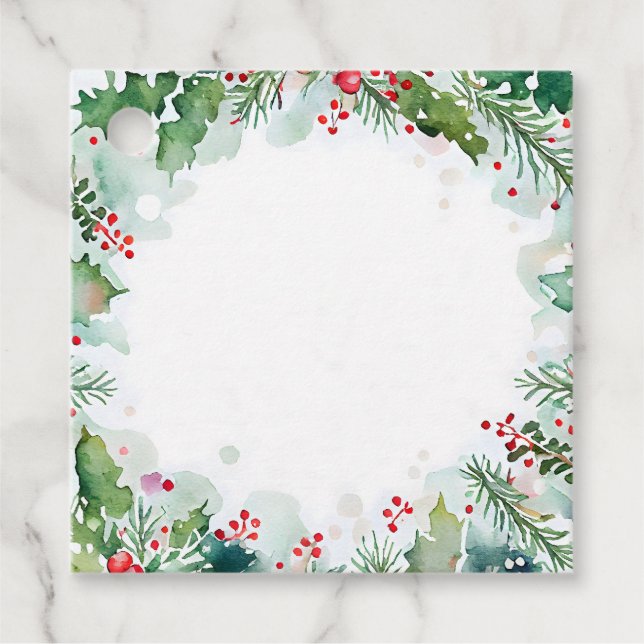 Jul Holly och Ivyft-Märkrn Gåvor Etiketter (Framsida)