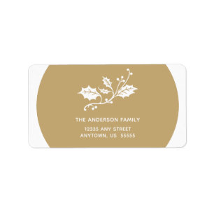 Jul Holly på Guld Adressetikett