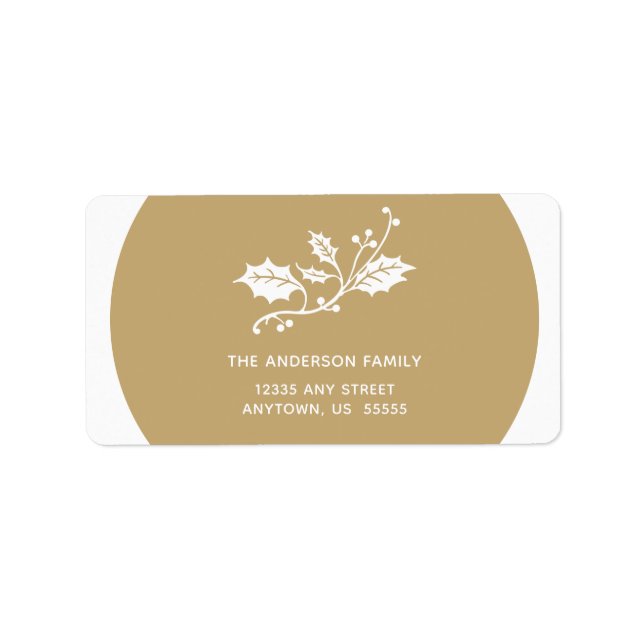 Jul Holly på Guld Adressetikett (Framsidan)