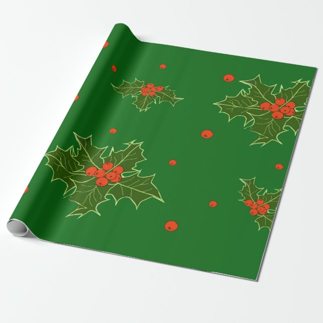 jul Holly Presentpapper (Utrullad)