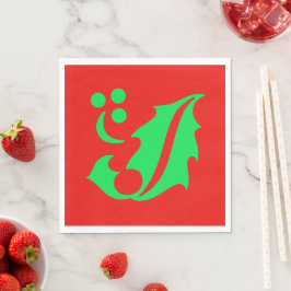 Jul Holly Red Grönt Julafton Pappersservett