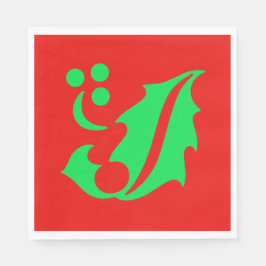 Jul Holly Red Grönt Julafton Pappersservett