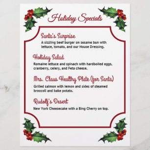Jul Holly Restaurant Specials Reklamblad