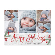 Jul Holly Rustic 5 PHOTO Hälsning Helgdag