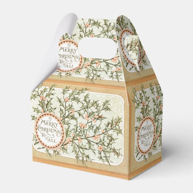 jul Holly Söt Antique Hälsning Presentaskar (Framsidan Sidan)