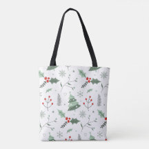 Jul Holly & Träd Tote Bag