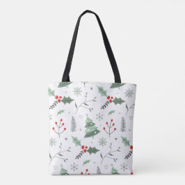 Jul Holly & Träd Tote Bag Tygkasse