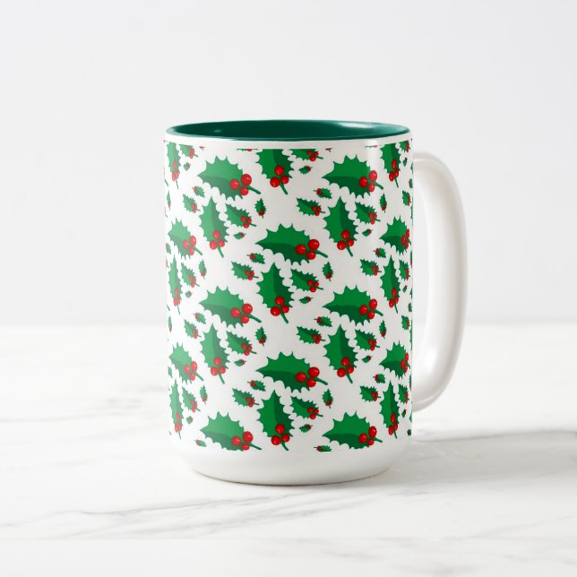 jul Holly Två-Tonad Mugg (Framsida höger)