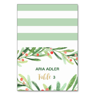 Jul Holly-utandningskort Bordsnummer