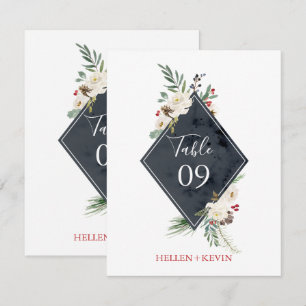 Jul Holly & Vit ros Bouquet Ram Inbjudningar