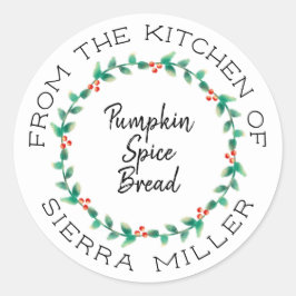 Jul Holly WAN Kitchen Treats Gift-etikett Runt Klistermärke