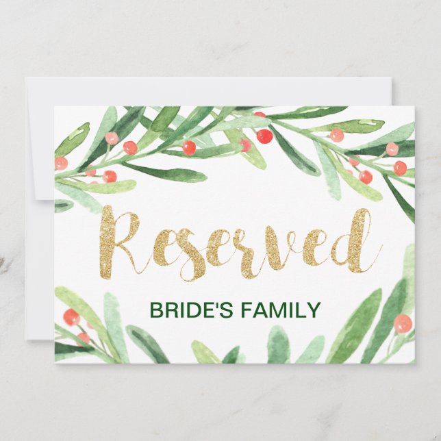 Jul Holly Wandeand Reserved Sign Julkort (Framsida)