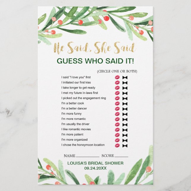 Jul Holly Wandeans "Bröllop Ord Search" Game (Framsida)