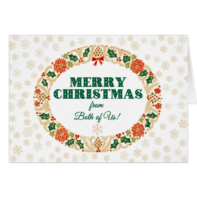 Jul Holly Wandeans från båda Snöflingor Hälsningskort (Framsidan Horizontal)