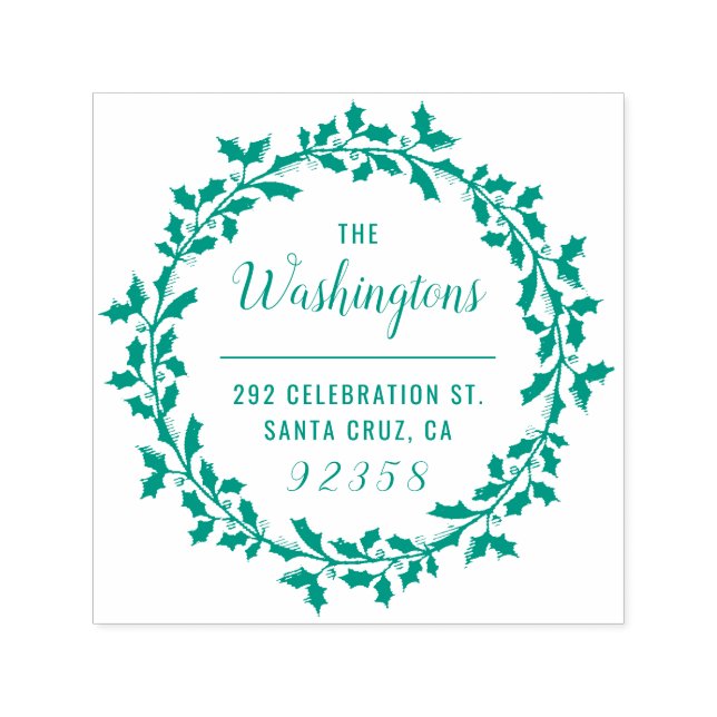 Jul Holly WandeFamily Namn Returadress Självfärgande Stämpel (Design)