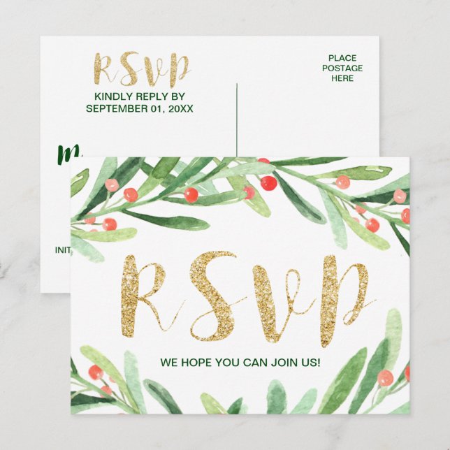 Jul Holly Wandemenu Choice OSA Inbjudan Vykort (Fram/baksida)