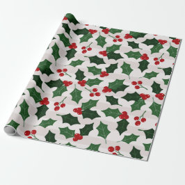 Jul Holly Wrapping Papper Presentpapper