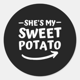 Jul. Hon är min sötpotatis jag Yam Matching Tha Runt Klistermärke