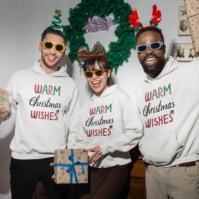 Jul Hoodie - Varm Jul Önskemål (Christmas Hoodie- Warm Christmas Wishes Hoodie)