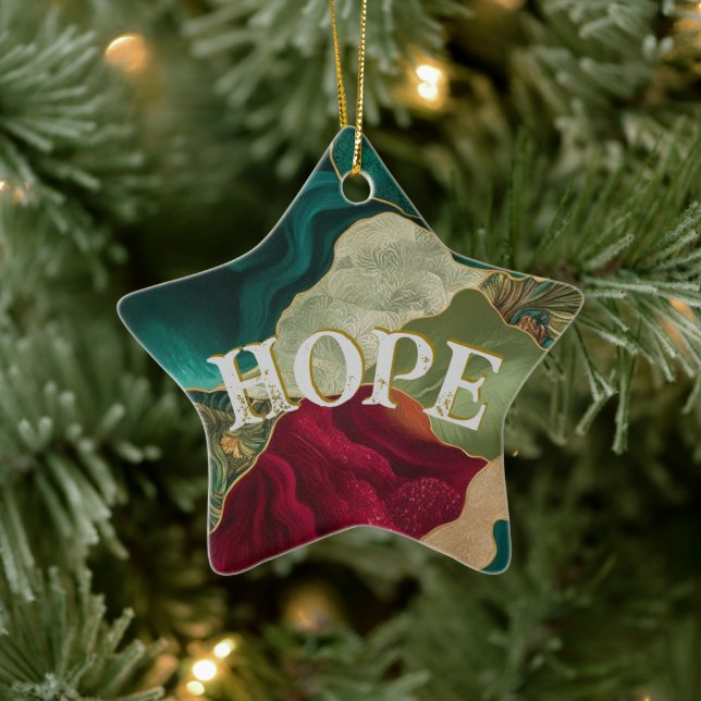 Jul Hope Golden Snowflake Julgransprydnad Keramik (Träd)