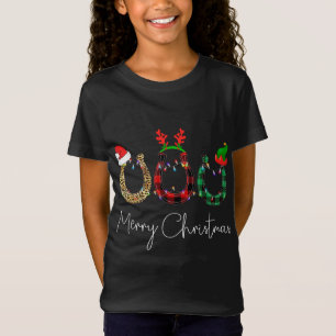 Jul Horseshoe Leopard Play Santa Hat Horse T Shirt