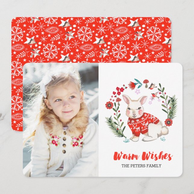 Jul Höst Hare | Foto Inbjudningar (Fram/baksida)