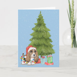 Jul Hound Hund i Snöflingor Kort