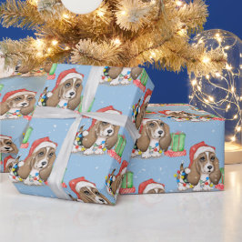 Jul Hound Hund i Snöflingor Presentpapper