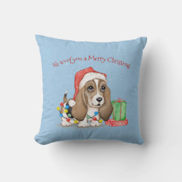 Jul Hound Hund i Tangled Ljus Kudde