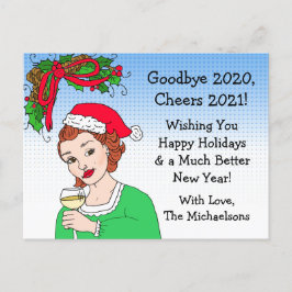 Jul Humor Funny Retro Dam Toasting Vykort
