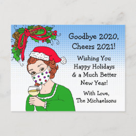 Jul Humor Funny Retro Dam Toasting Vykort