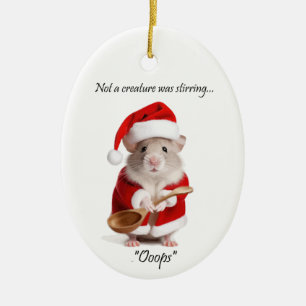 Jul Humor, ingen skapare rörde om Mus Julgransprydnad Keramik