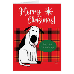Jul Hund Ate Stockings Hälsningskort