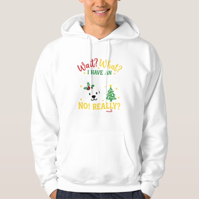 Jul Hund Attityd Högtid Humor Hoodie (Framsida)