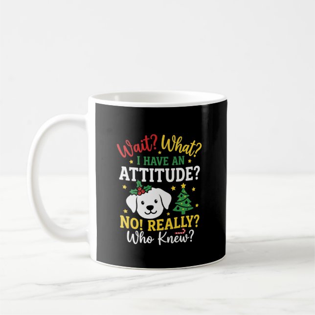 Jul Hund Attityd Högtid Humor Kaffemugg (Vänster)