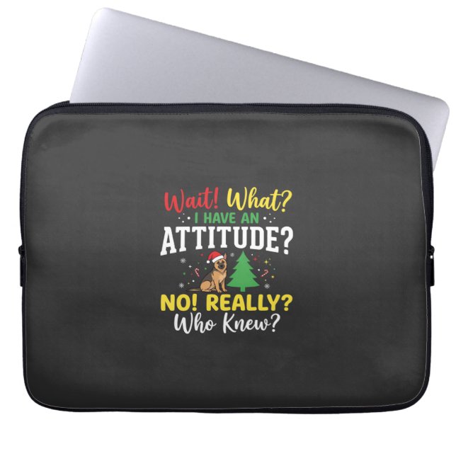 Jul Hund Attityd Humor Laptop Fodral (Framsidan)