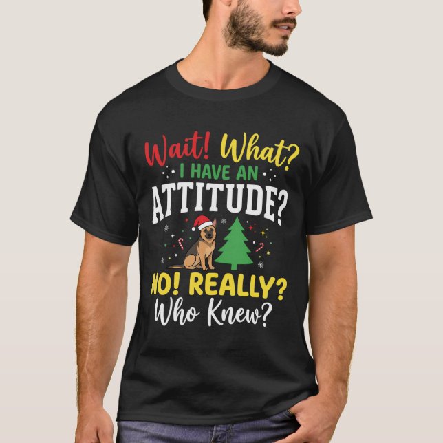 Jul Hund Attityd Humor T Shirt (Framsida)
