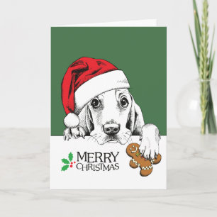 Jul Hund Basset Hound Helgkort