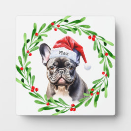 Jul Hund Black Frenchie Fransk Bulldog Santa