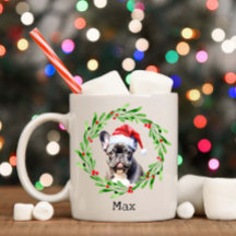 Jul Hund Black Frenchie Fransk Bulldog Santa