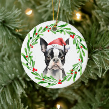 Jul Hund Boston Terrier Terrier Helgdagars Pet