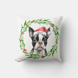 Jul Hund Boston Terrier Terrier Helgdagars Pet Kudde