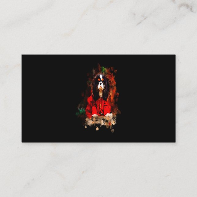 Jul Hund Cavalier Kung Charles Spanska Visitkort (Framsida)