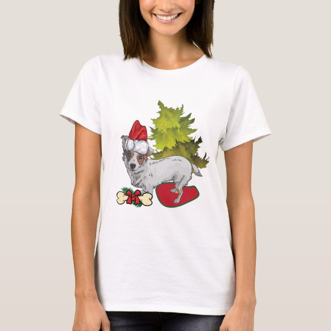 Jul Hund Corgi Sleepshirt T-shirt (Framsida)