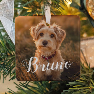 Jul Hund Enkel Namn Skrift Ornament