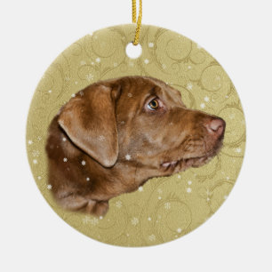 Jul hund för Labrador Retriever Julgransprydnad Keramik