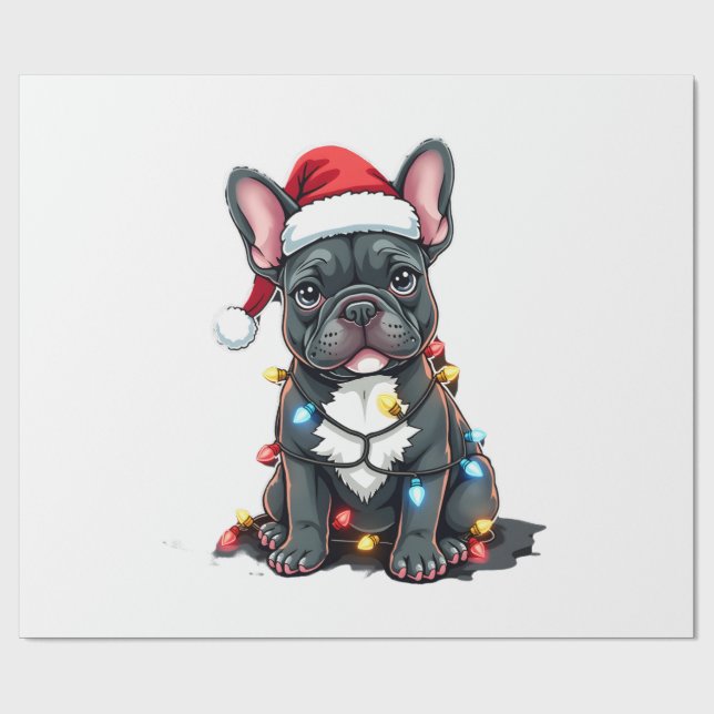 Jul Hund Fransk Bulldog Xmas Fransk 3 Presentpapper (Platt)