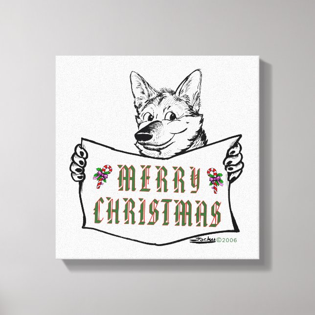Jul Hund: God jul! Canvastryck (Framsida)