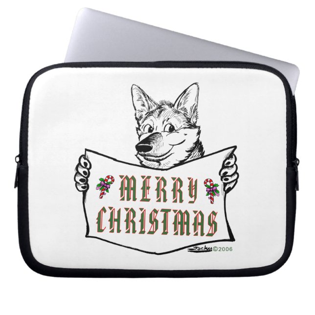 Jul Hund: God jul! Laptop Fodral (Framsidan)